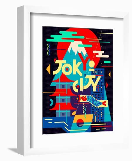 Flat Poster. Tokyo City-Daria_I-Framed Art Print