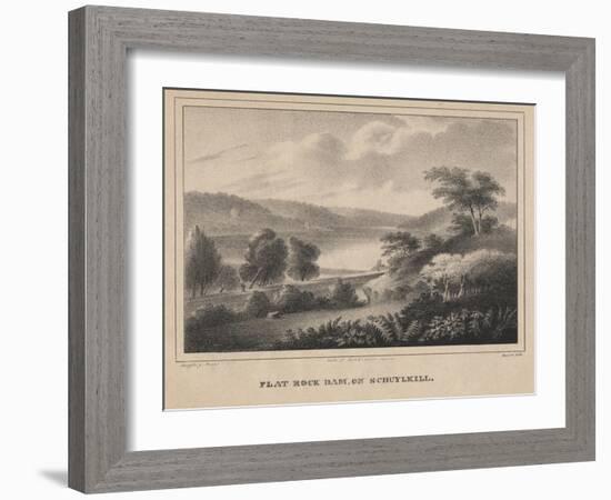 Flat Rock Dam, on Schuykill, Engraved by Moses Swett, 1827-Thomas Doughty-Framed Giclee Print