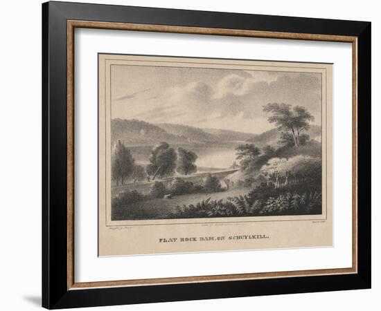 Flat Rock Dam, on Schuykill, Engraved by Moses Swett, 1827-Thomas Doughty-Framed Giclee Print