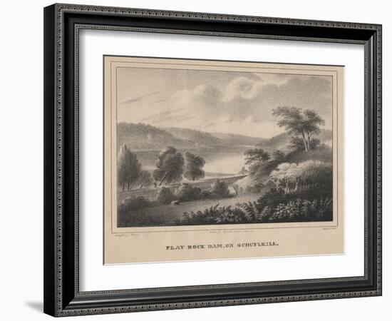 Flat Rock Dam, on Schuykill, Engraved by Moses Swett, 1827-Thomas Doughty-Framed Giclee Print