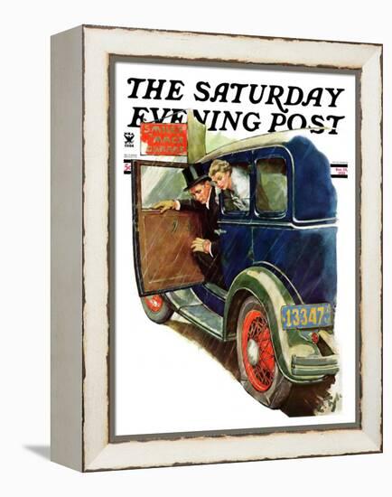 "Flat Tire, Flat Evening," Saturday Evening Post Cover, November 24, 1934-Ellen Pyle-Framed Premier Image Canvas