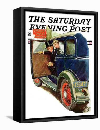 "Flat Tire, Flat Evening," Saturday Evening Post Cover, November 24, 1934-Ellen Pyle-Framed Premier Image Canvas