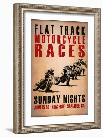 Flat Track Racers-Mark Rogan-Framed Art Print