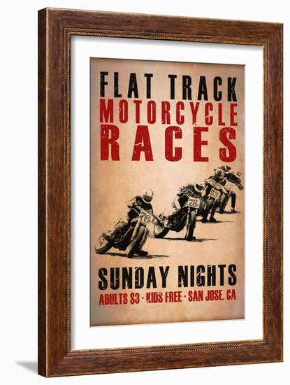 Flat Track Racers-Mark Rogan-Framed Art Print