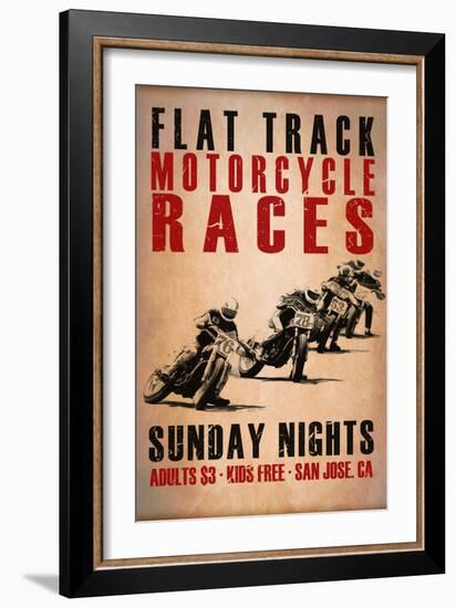 Flat Track Racers-Mark Rogan-Framed Art Print