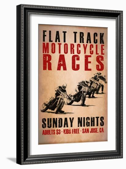 Flat Track Racers-Mark Rogan-Framed Art Print