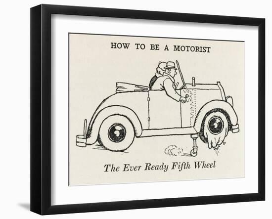 Flat Tyre-William Heath Robinson-Framed Art Print