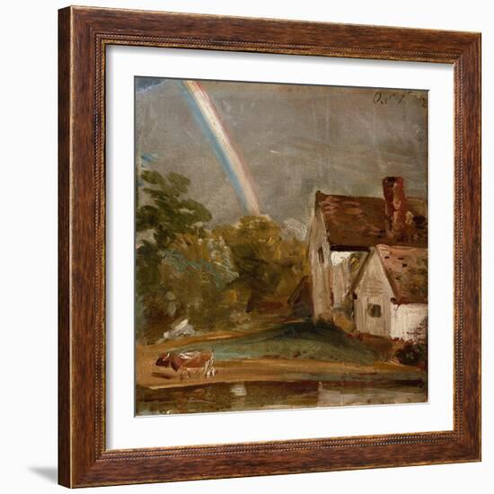 Flatford Lock and Mill (Oil)-John Constable-Framed Giclee Print