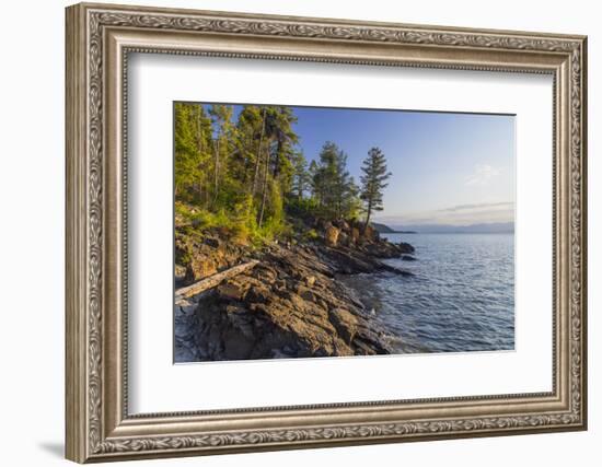 Flathead Lake, Sunrise Light at West Shore State Park Near Lakeside, Montana, USA-Chuck Haney-Framed Photographic Print