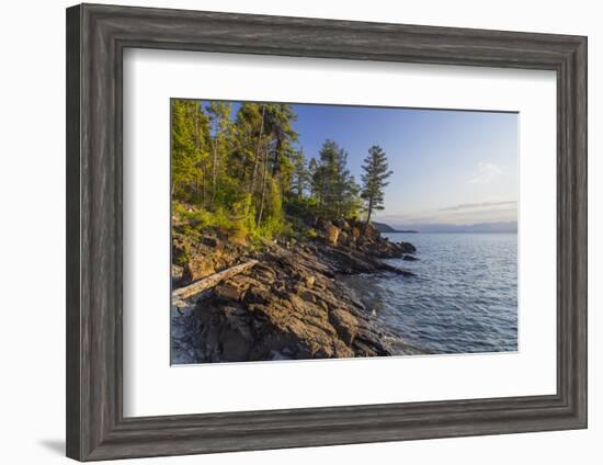 Flathead Lake, Sunrise Light at West Shore State Park Near Lakeside, Montana, USA-Chuck Haney-Framed Photographic Print