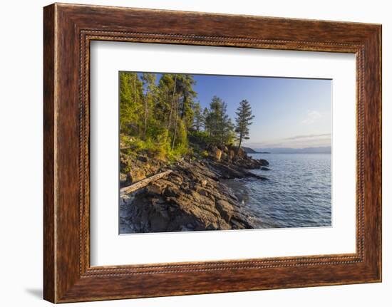 Flathead Lake, Sunrise Light at West Shore State Park Near Lakeside, Montana, USA-Chuck Haney-Framed Photographic Print