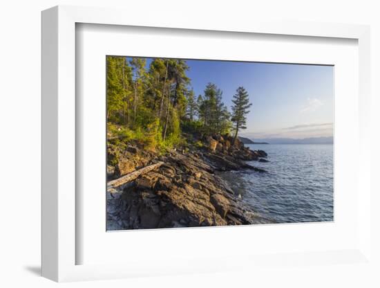 Flathead Lake, Sunrise Light at West Shore State Park Near Lakeside, Montana, USA-Chuck Haney-Framed Photographic Print