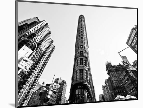 Flatiron Building, 5th Ave, Manhattan, New York, United States, Black and White Photography-Philippe Hugonnard-Mounted Photographic Print