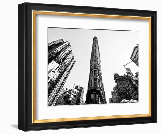 Flatiron Building, 5th Ave, Manhattan, New York, United States, Black and White Photography-Philippe Hugonnard-Framed Photographic Print