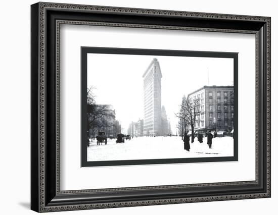 Flatiron Building After Snowstorm-William Henry Jackson-Framed Photo