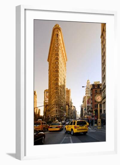 Flatiron Building - Taxi Cabs Yellow - Manhattan - New York City - United States-Philippe Hugonnard-Framed Photographic Print