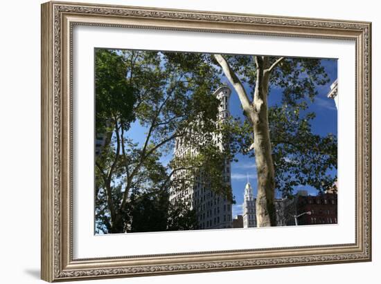 Flatiron Building with Trees-Robert Goldwitz-Framed Photographic Print