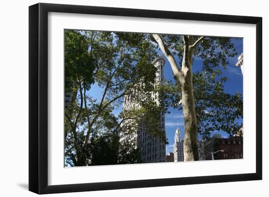 Flatiron Building with Trees-Robert Goldwitz-Framed Photographic Print