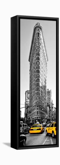 Flatiron Building with Yellow Cabs, Fifth Avenue, Broadway, Manhattan, New York-Philippe Hugonnard-Framed Premier Image Canvas