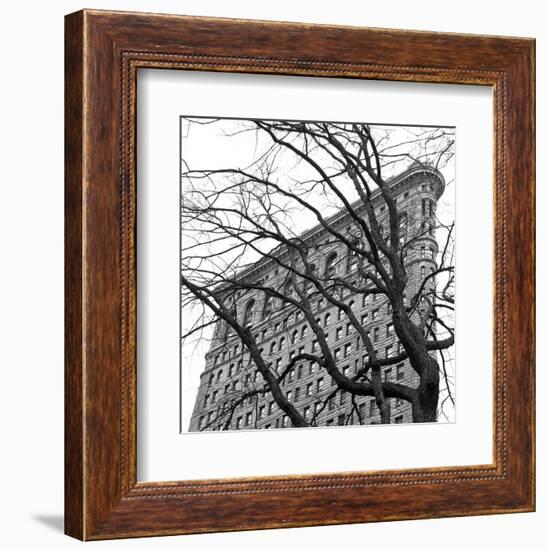 Flatiron with Tree (b/w) (detail)-Erin Clark-Framed Art Print