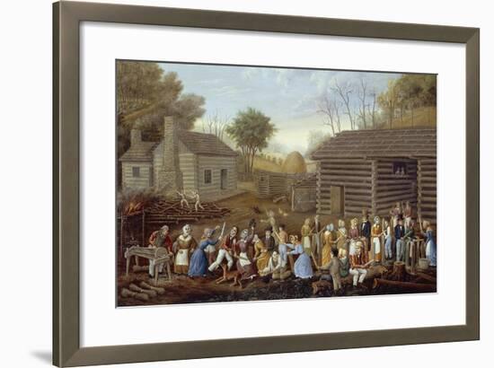 Flax Beater Meeting, 1885-Linton Park-Framed Giclee Print