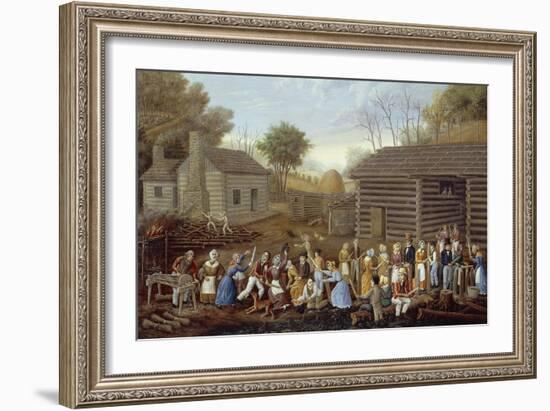 Flax Beater Meeting, 1885-Linton Park-Framed Giclee Print