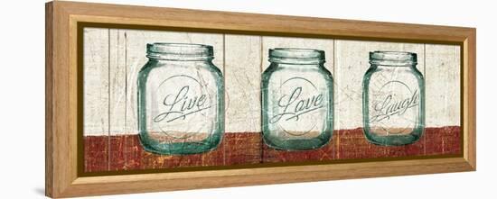 Flea Market Mason Jars Panel II Table-Hugo Wild-Framed Stretched Canvas