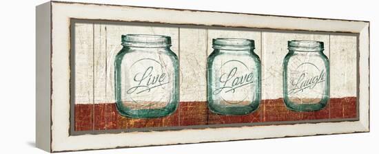 Flea Market Mason Jars Panel II Table-Hugo Wild-Framed Stretched Canvas