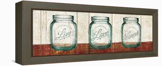 Flea Market Mason Jars Panel II Table-Hugo Wild-Framed Stretched Canvas