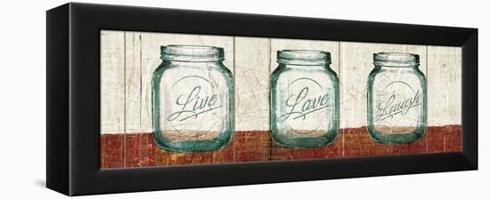 Flea Market Mason Jars Panel II Table-Hugo Wild-Framed Stretched Canvas