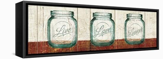 Flea Market Mason Jars Panel II Table-Hugo Wild-Framed Stretched Canvas