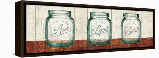 Flea Market Mason Jars Panel II Table-Hugo Wild-Framed Stretched Canvas