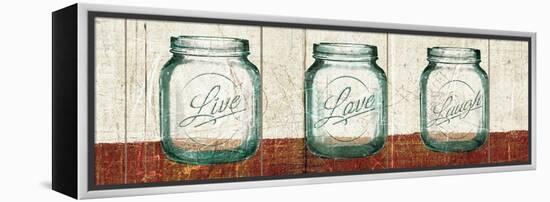 Flea Market Mason Jars Panel II Table-Hugo Wild-Framed Stretched Canvas