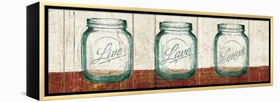 Flea Market Mason Jars Panel II Table-Hugo Wild-Framed Stretched Canvas