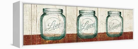 Flea Market Mason Jars Panel II Table-Hugo Wild-Framed Stretched Canvas