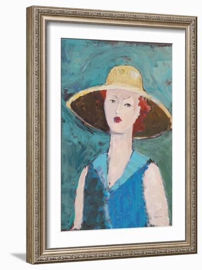 Flea Market Portrait II Blue v2-Avery Tillmon-Framed Art Print