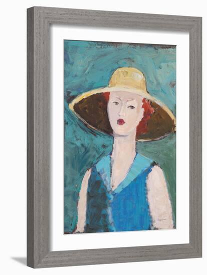 Flea Market Portrait II Blue v2-Avery Tillmon-Framed Art Print