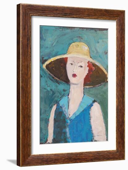 Flea Market Portrait II Blue v2-Avery Tillmon-Framed Art Print