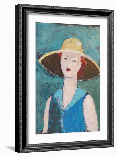 Flea Market Portrait II Blue v2-Avery Tillmon-Framed Art Print