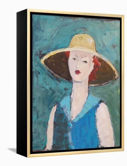 Flea Market Portrait II Blue-Avery Tillmon-Framed Stretched Canvas