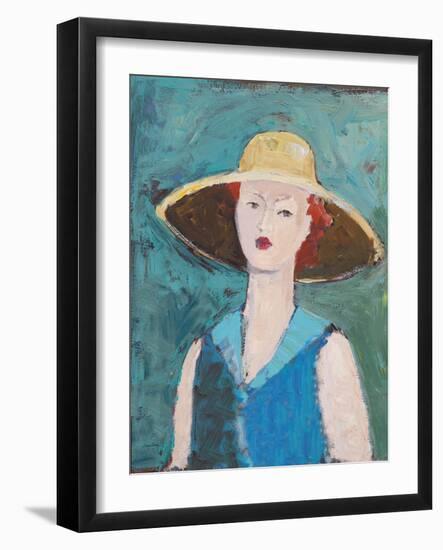 Flea Market Portrait II Blue-Avery Tillmon-Framed Art Print