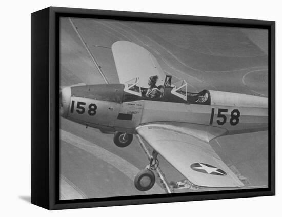 Fledgling Pilot of the Women's Flying Training Detachment Soloing in Her Pt 19 Army Trainer-Peter Stackpole-Framed Premier Image Canvas