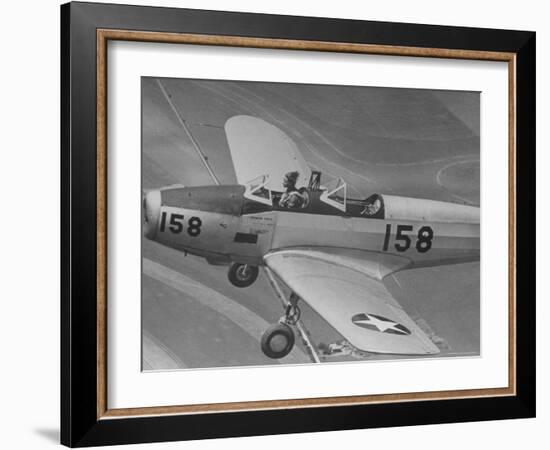 Fledgling Pilot of the Women's Flying Training Detachment Soloing in Her Pt 19 Army Trainer-Peter Stackpole-Framed Photographic Print