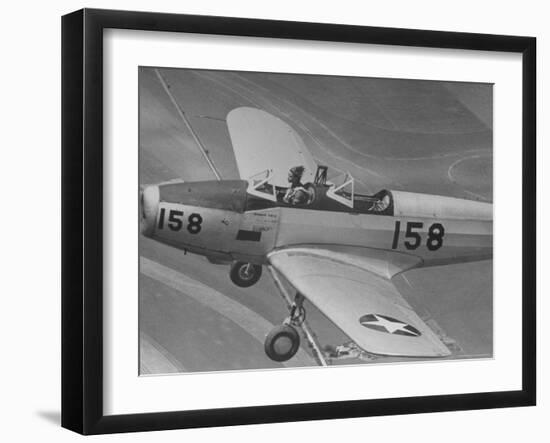 Fledgling Pilot of the Women's Flying Training Detachment Soloing in Her Pt 19 Army Trainer-Peter Stackpole-Framed Photographic Print