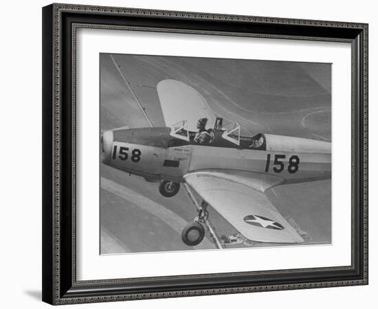 Fledgling Pilot of the Women's Flying Training Detachment Soloing in Her Pt 19 Army Trainer-Peter Stackpole-Framed Photographic Print