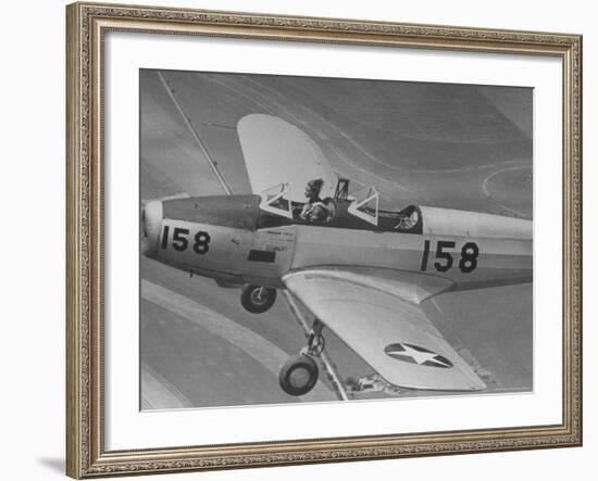 Fledgling Pilot of the Women's Flying Training Detachment Soloing in Her Pt 19 Army Trainer-Peter Stackpole-Framed Photographic Print