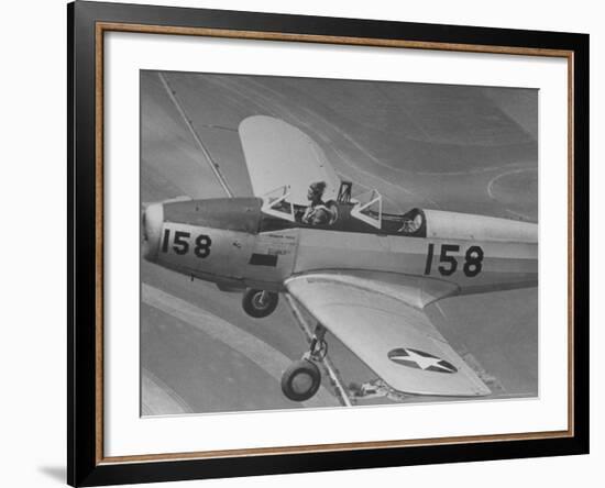 Fledgling Pilot of the Women's Flying Training Detachment Soloing in Her Pt 19 Army Trainer-Peter Stackpole-Framed Photographic Print