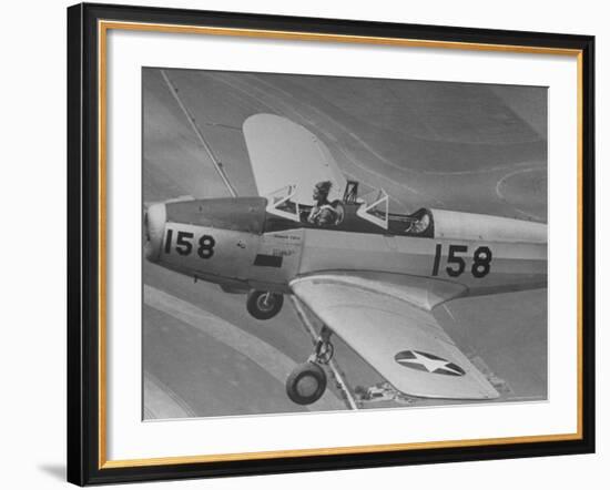 Fledgling Pilot of the Women's Flying Training Detachment Soloing in Her Pt 19 Army Trainer-Peter Stackpole-Framed Photographic Print