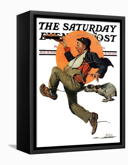 "Fleeing Hobo" Saturday Evening Post Cover, August 18,1928-Norman Rockwell-Framed Premier Image Canvas