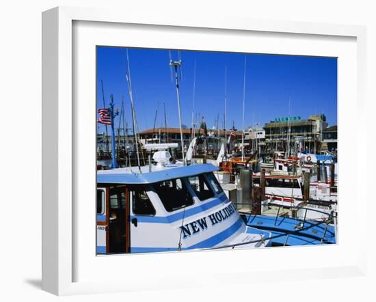 Fleet of Small Fishing Boats Around Pier 39, Fisherman's Wharf, San Francisco, California, USA-Fraser Hall-Framed Photographic Print